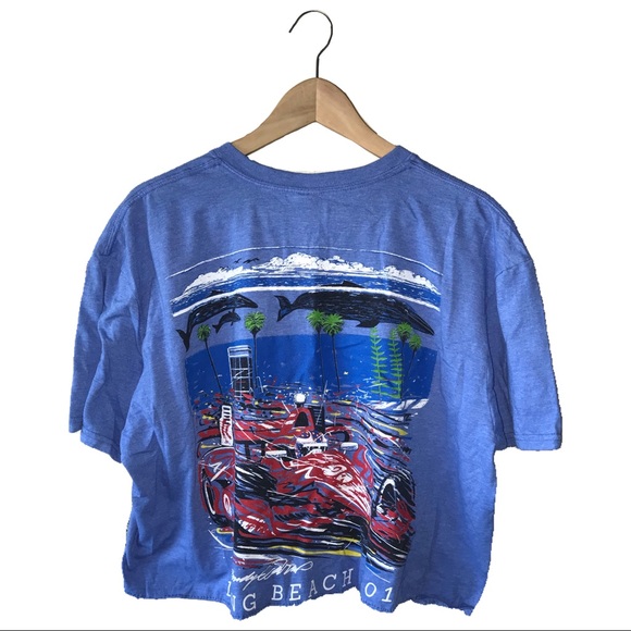 cropped blue graphic tee - Picture 2 of 3